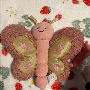 Pink and Gold Butterfly Plush Toy